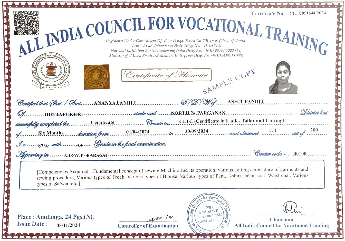 sample certificate